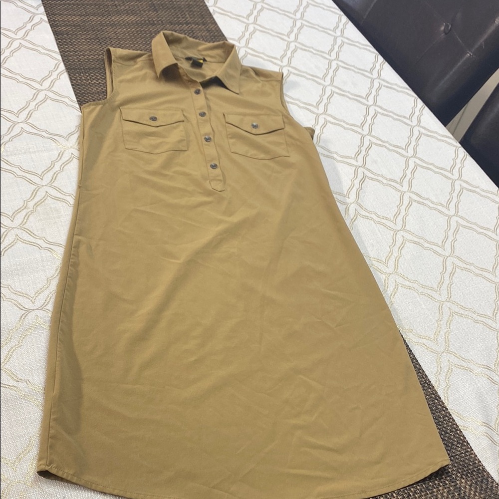 Eddie Bauer Tan Sleeveless Maxi Dress